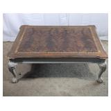 Wood Coffee Table with Carved Legs