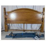 (1) Oak Headboard & Bed Frame Set