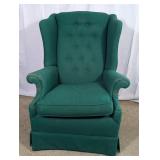 (1) Green Upholstered Wingback Chair