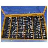 Large Souvenir Spoon Collection in Display Case