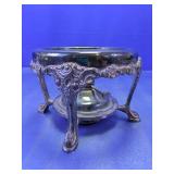 Ornate Silver-Tone Warming Stand Base