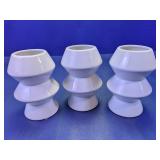 White Glossy Pedestal Planters Set