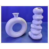 White Ceramic Modern Decorative Vases Set