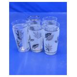 Decorative Clear Glass Tumblers with Silver Leaf