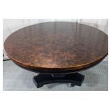 Round Table hammered finish Metal Wrapped Wood Top