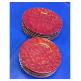 Classic Coffee & Tea Red and Gold Swirl Saucers