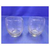 Pair of Clear Rounded Glass Votives