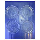 Textured Clear Glass Snack or Punch Plates