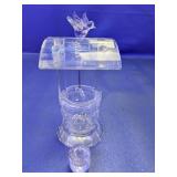 Crystal Wishing Well Figurine w/Bird