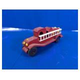Vintage Handmade Wooden Fire Truck Toy
