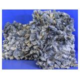 (2) Blue Ruffled Decorative Throw Pillows