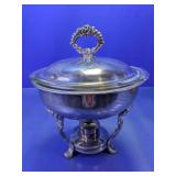 Silverplate Chafing Dish w/ Pyrex Insert