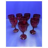 Ruby Red Stemmed Glasses Set
