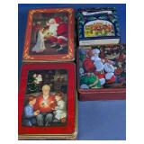 Decorative Holiday Tin Storage Boxes Set