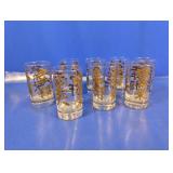 (8) Gold Character Shot Glasses