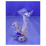 Vibrant Hand-Blown Murano Style Glass Rooster