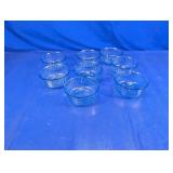 Blue Glass Ramekin Bowls Set