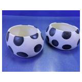White Ceramic Polka Dot Bowls