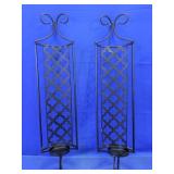 (2)Scroll Metal Wall Sconce Duo