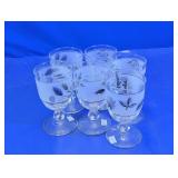 Frosted Botanical Stemmed Drinking Glass