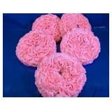 Pink Artificial Rose Decorative Floral Ball