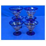 Blue Swirl Glass Dessert Cups