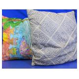 (2) Decorative Tropical and Geometric Pillows
