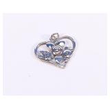 Vintage CL ME 925 Sterling Silver Heart Flower