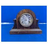 Wood Mantel Clock with Brass Dial Bezel