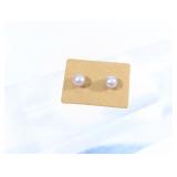 14K yellow Gold and Genuine Pearl Earrings