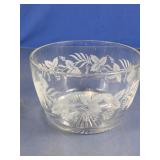 Vintage Grape Etched Bowl & Red Covered Dish