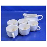 China Pearl Stoneware Cups & Pitcher Set