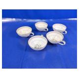 Set of 5 Royal Sealy Floral Teacups