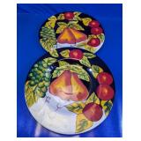 Hand-Painted Fruit Pattern Platters