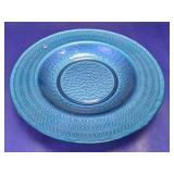 Iridescent Blue Hammered Glass Charger Plate