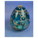 Russian St. Petersburg Teal Glass Egg