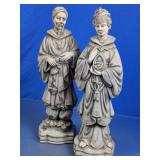 Faux Cinnabar Style Oriental Statues