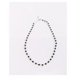 Sterling Silver and black beaded 16ï¿½ ï¿½ 18ï¿½