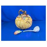 (2) Fitz and Floyd Pumpkin Tureen Set