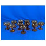 (11) Amber Glass Dessert Cups