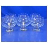 Set of 6 Clear Glass Brandy Snifter Goblets