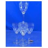Etched Glass Stemmed Water Goblets