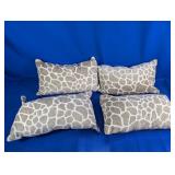 (4) Giraffe Print Throw Pillows