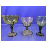 Vintage Green Stemmed Glassware Set