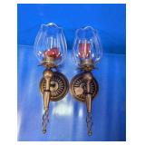 Pair of Metal Wall Candle Sconces