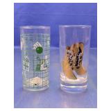 Vintage Christmas & Western Theme Juice Glasses