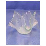 Hand-Blown Style Ruffled Glass Votive Holder