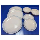 Correlle Blue Trim Dinnerware Set