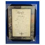 Framed Lordï¿½s Prayer Wall Art Print