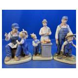 (3) Porcelain Family Figurines
